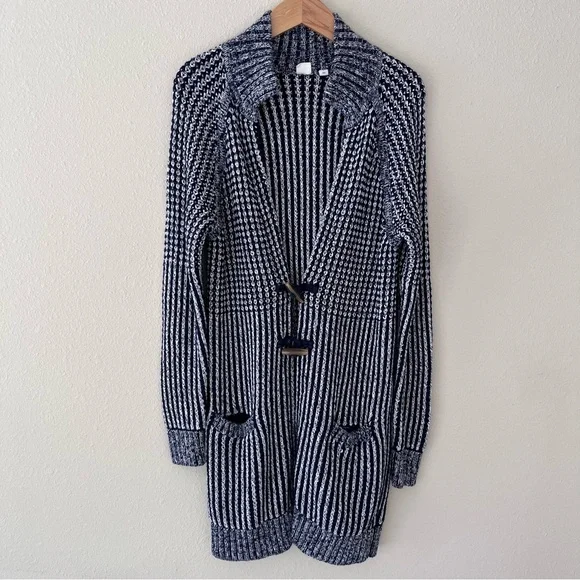 Gap Cardigan Sweater Medium Cardigan Long Navy Cottagecore Coastal Grandma - Picture 2 of 14